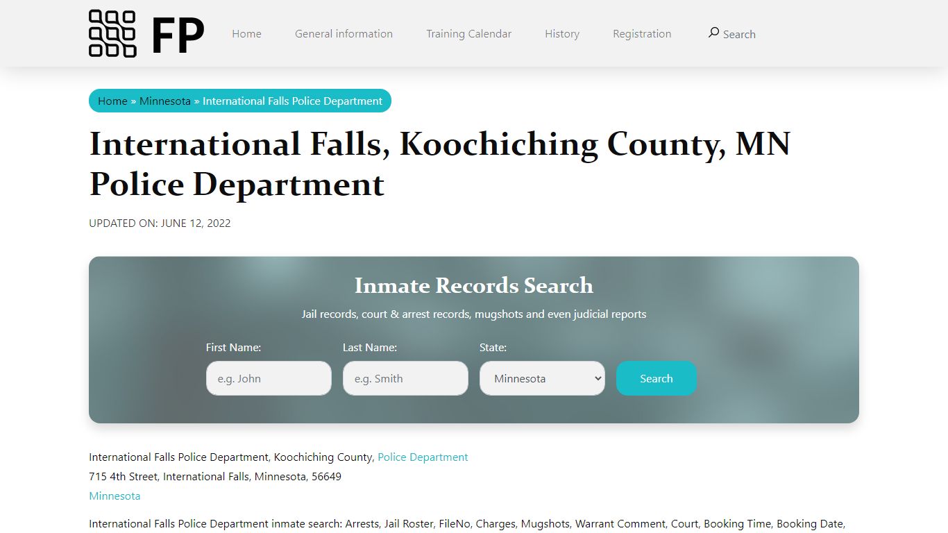 International Falls, MN Police - City Jail Inmates, Arrests