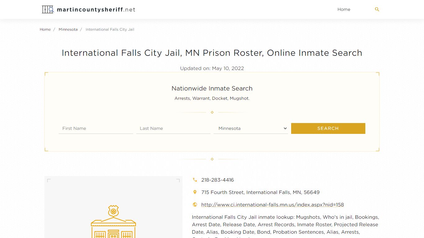 International Falls City Jail, MN Prison Roster, Online ...
